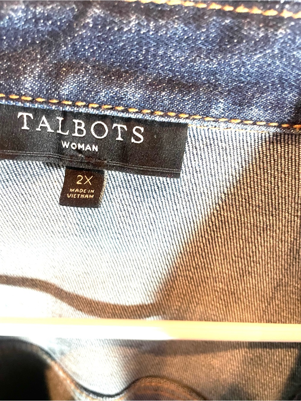 Talbots Dark Wash Denim Jacket Size 2X Classic Stretch Jean Jacket - Picture 5 of 12
